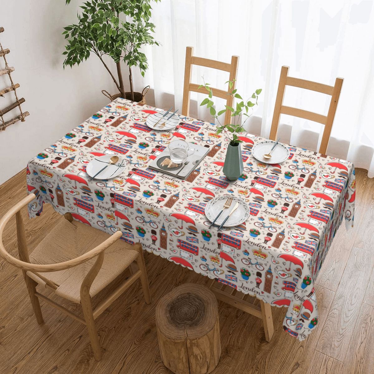 Home Textiles London - Nappe rectangulaire imperméable à motif londonien,