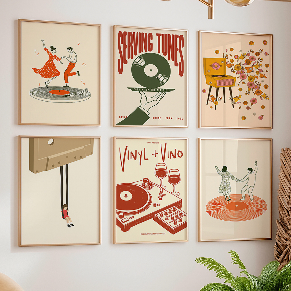 Vintage Home Textiles - 1 pièce Affiche murale vintage sur