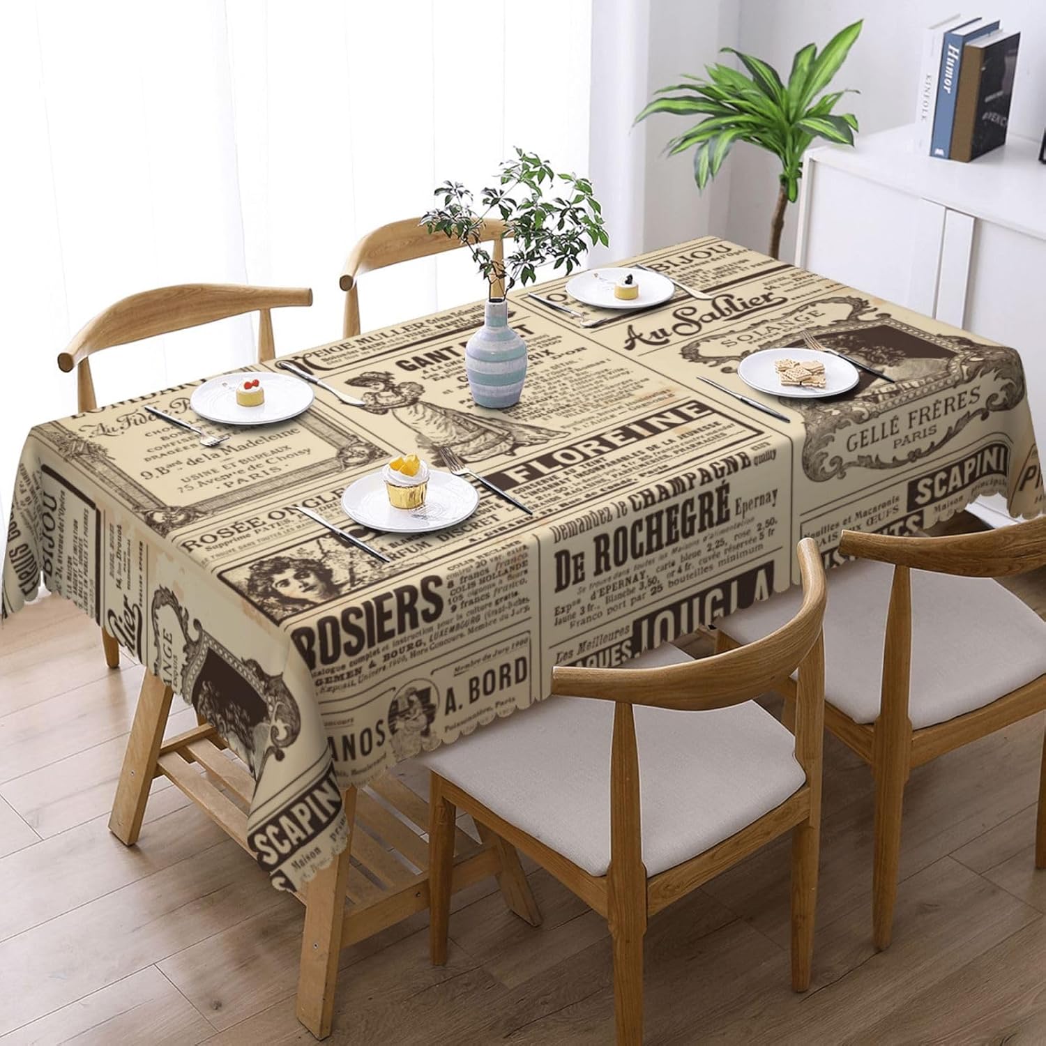 Nappe vintage motif journal pa - Home Textiles Paris avis et prix