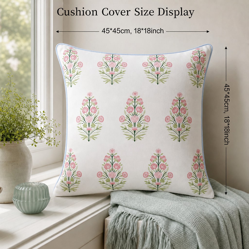 Housse de coussin à fleurs ros - Pillow Insert 18X18 avis et prix